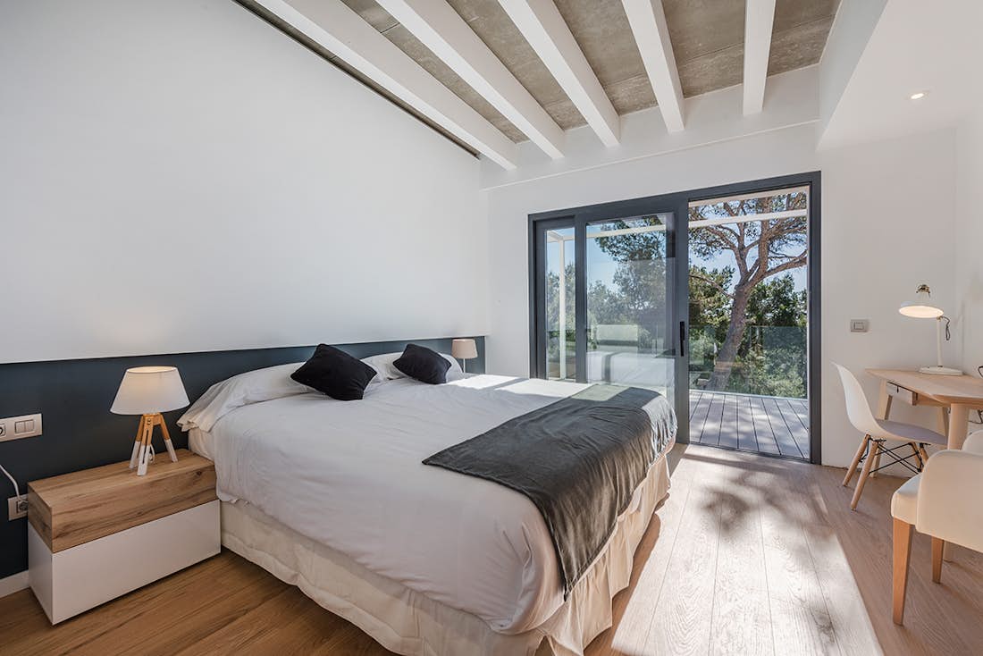 Cosy double bedroom landscape views Private pool villa Sky Mallorca