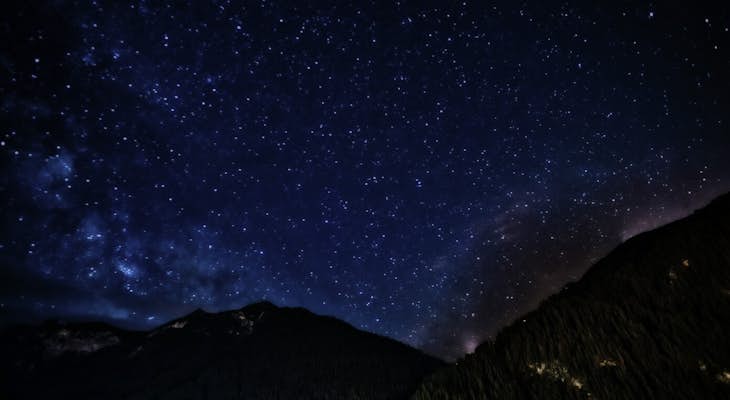 Photography of the stars in the evening in Peisey-Vallandry