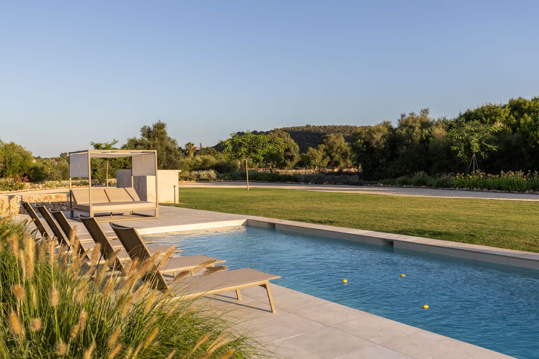 Mallorca accommodation - Camp de L'oca - opulent private swimming pool with mediterranean view Camp de Oca in Mallorca