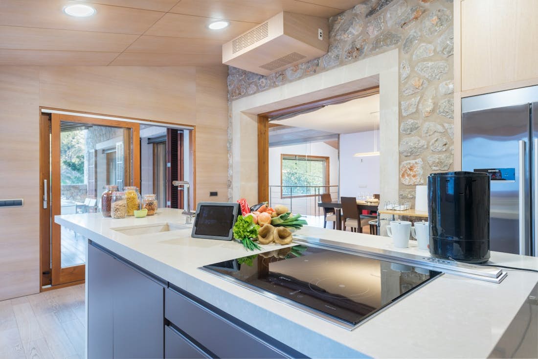Contemporary designed kitchen Mountain views villa Petit Mallorca