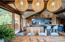 Comtemporary kitchen luxury family chalet Moulin 3 Les Gets