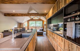 Chamonix alojamiento - Chalet Moulin ll  - Contemporary kitchen luxury alps chalet Moulin 2 Les Gets
