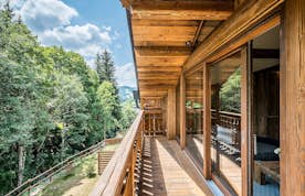 Large terrace luxury ski in ski out chalet Moulin 1 Les Gets