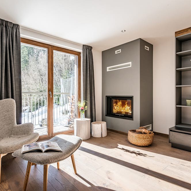 Chamonix accommodation - Chalet Badi - Alpine living room luxury family chalet Badi Chamonix