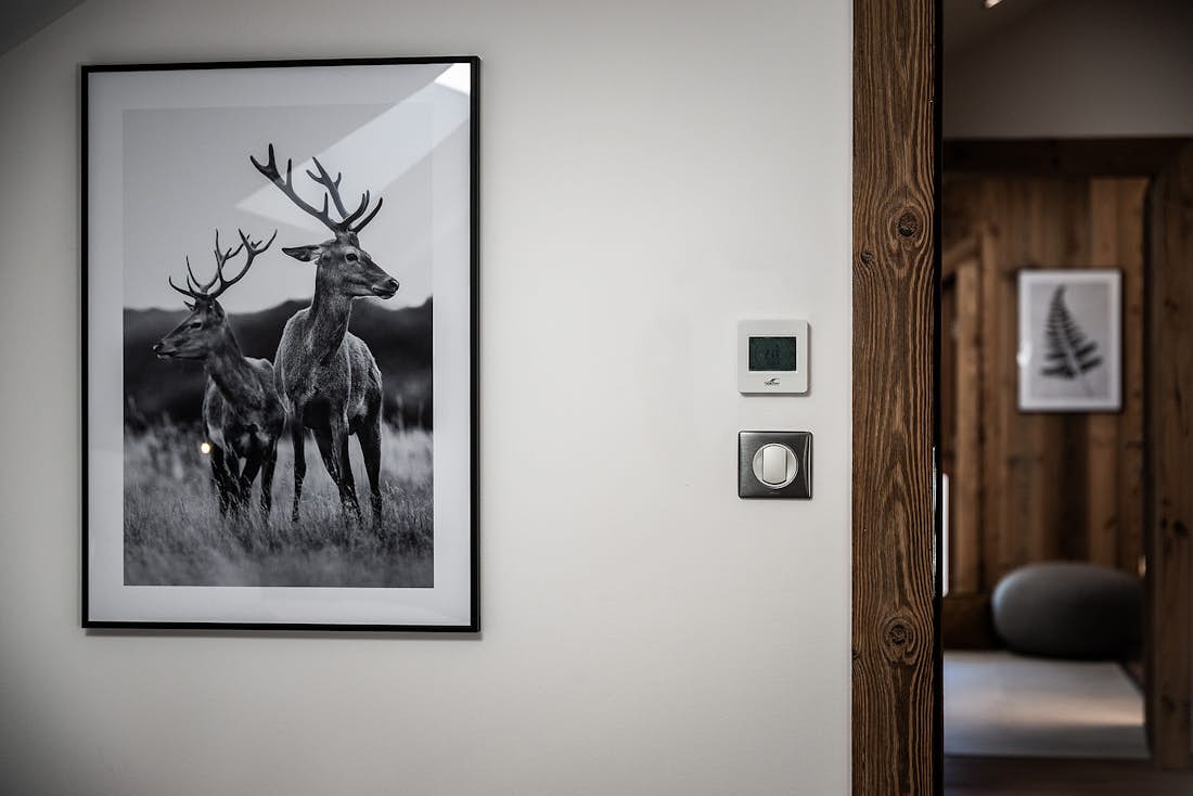 Reindeer photograph framed Ruby luxury apartment Chamonix