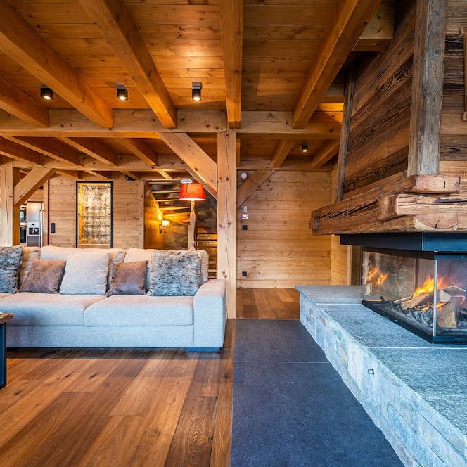 Les Gets accommodation - Chalet Abachi - Alpine living room luxury ski chalet Abachi Les Gets