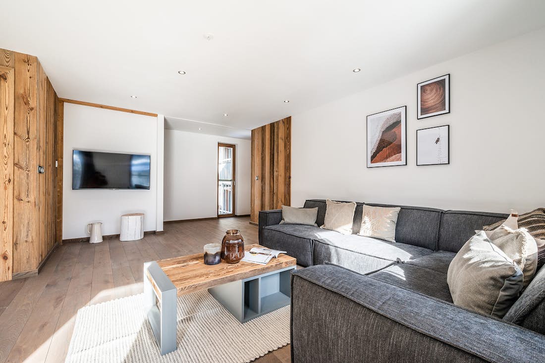 Modern cosy living room Ruby luxury apartment Chamonix