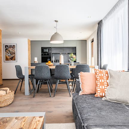 Modern living room luxury ski Chalet Ravanel Chamonix