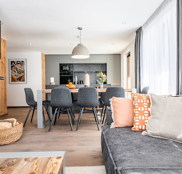 Chamonix location - Apartment Ravanel - Salon chaleureux Chalet de luxe familial Ravanel Chamonix