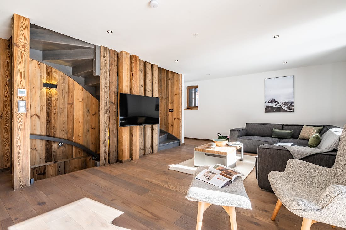 Design living room luxury ski chalet Badi Chamonix