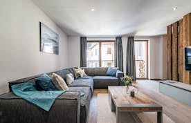 Spacious living room luxury ski Chalet Herzog Chamonix