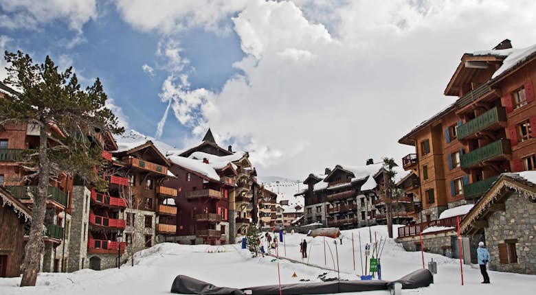 The view of the children friendly resort in Les Arcs