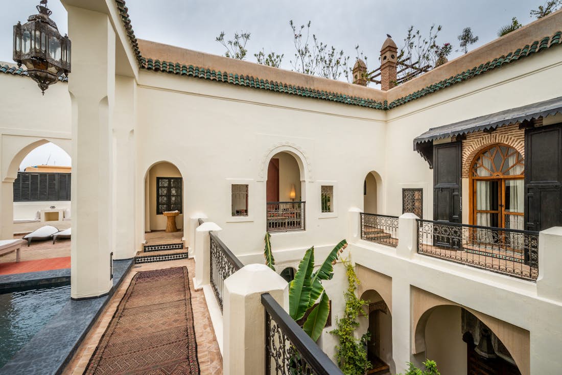 Courtyard with swimming pool at Adilah riad in Marrakech