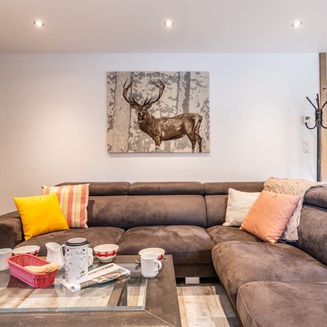 Morzine accommodation - Apartment Flocon - Contemporary living room luxury family apartment Flocon Morzine