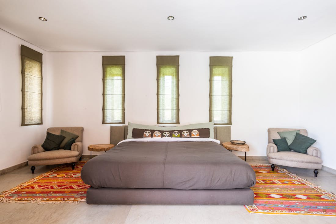 Ethnic bedroom at Marhba luxury private villa in Marrakech