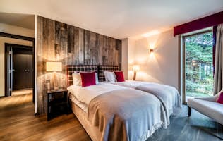 Combloux location - Chalet Purdey - Chambre double confortable appartement vues sur la montagne Cortirion Megève