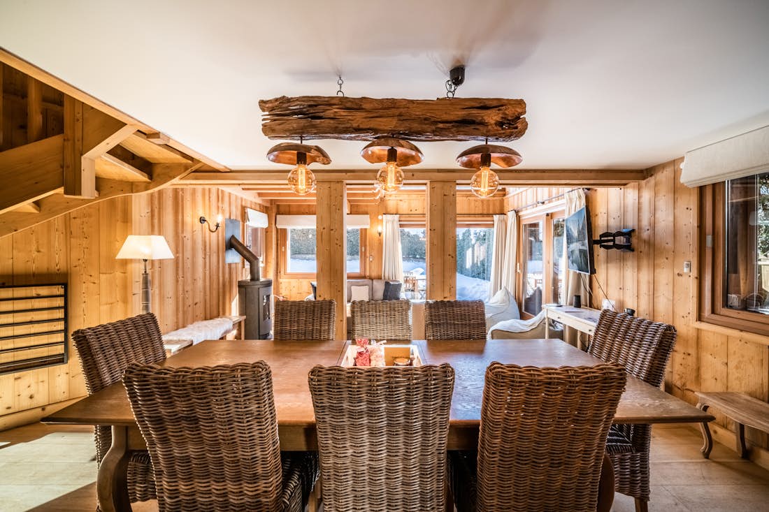 Chamonix accommodation - Chalet Olea  - Beautiful open plan dining room at family chalet Olea Chamonix