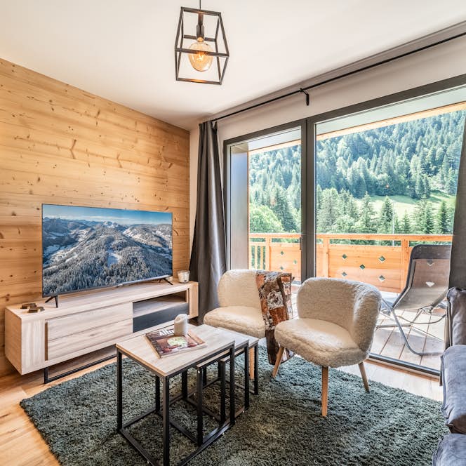 Chamonix alojamiento - Apartamento Elouera - Living Room in Elouera in Les Gets Chamonix alojamiento - Apartamento Elouera - Elouera Living Room Les Gets