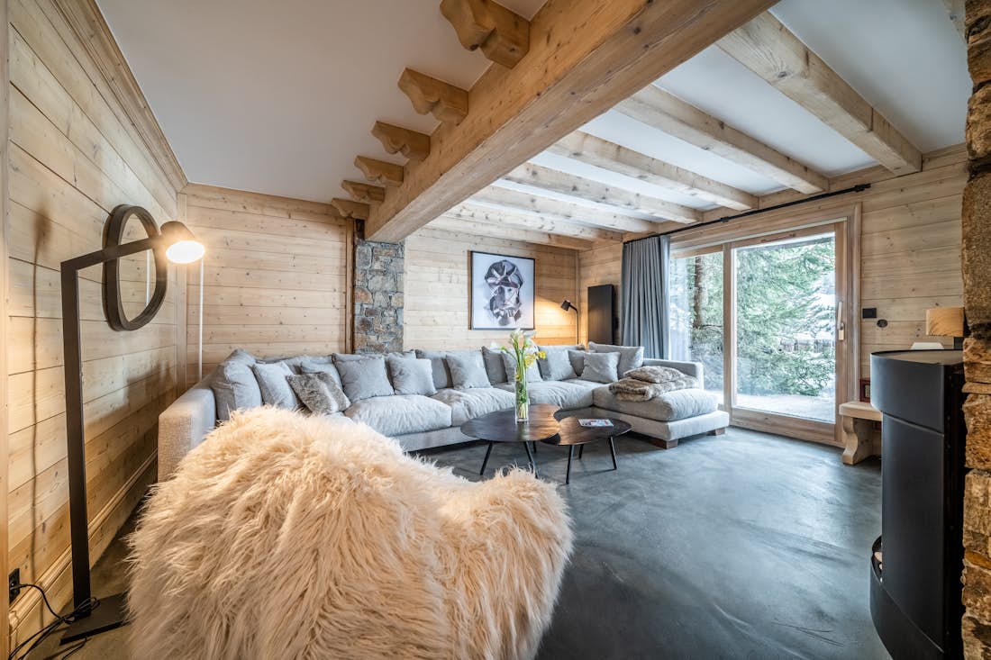 Courchevel accommodation - Apartment Mirador 1850 A - Superb bright living room in luxury apartment Mirador A at Courchevel 1850