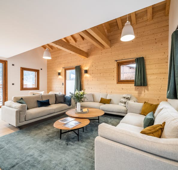 Saint-Gervais accommodation - Chalet Arande - Cosy alpine living room ski chalet Arande Saint Gervais