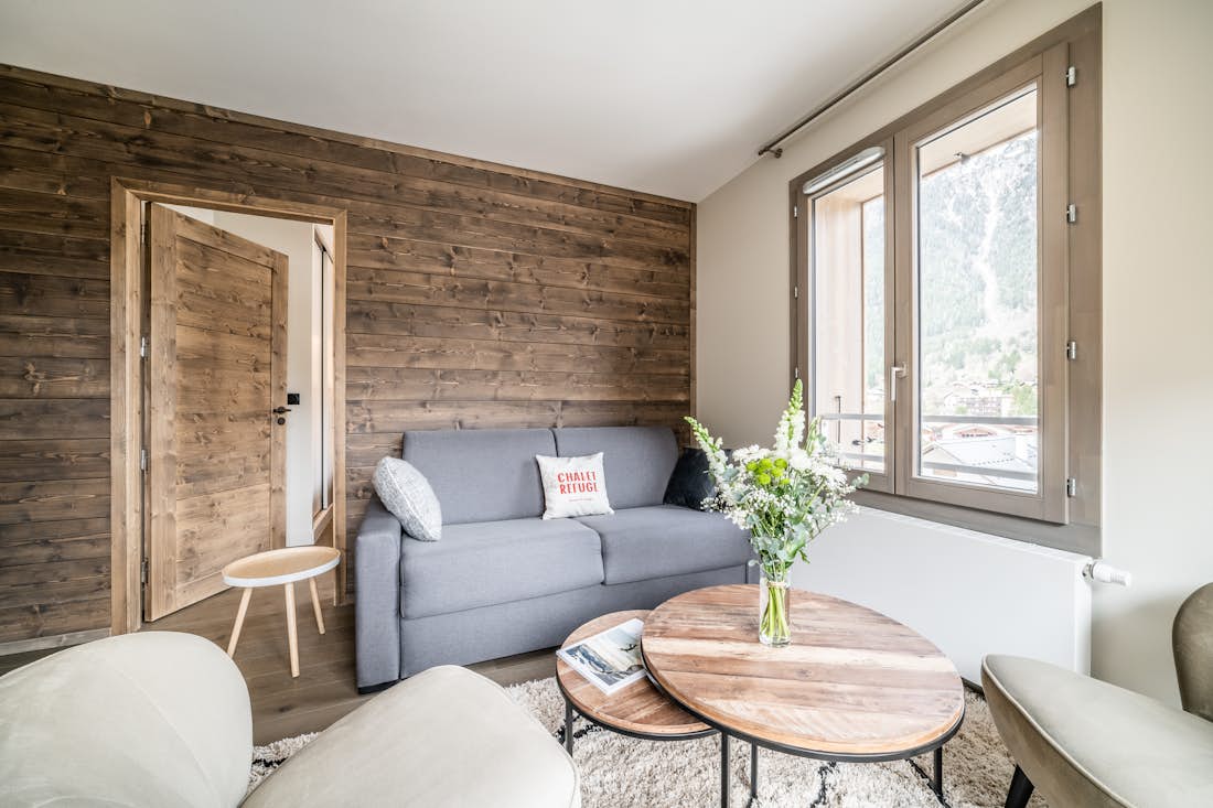 Chamonix location - Appartement Kalmia  - Spacieux salon élégant dans un appartement de luxe au ski Kalmia  à Chamonix
