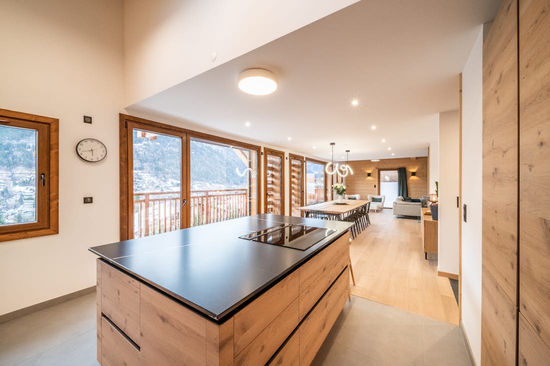 Comtemporary designed kitchen ski chalet Arande Saint Gervais