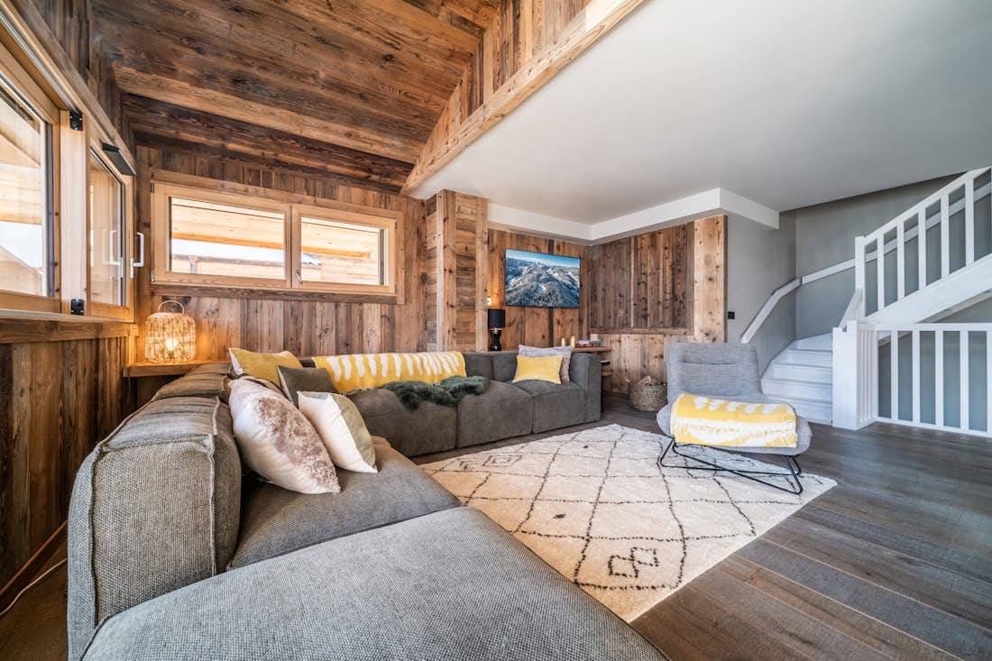 Les Gets accommodation - Chalet Floquet de Neu  - Spacious alpine living room in mountain views chalet Floquet de Neu Les Gets