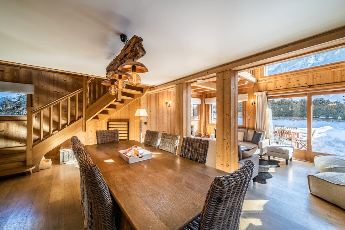 Chamonix accommodation - Chalet Olea  - Beautiful open plan dining room at family chalet Olea Chamonix