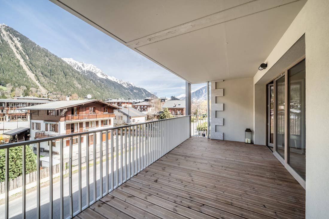 Chamonix accommodation - Apartment Kabano - Outdoor terrace  with views at apartment Kabano Chamonix