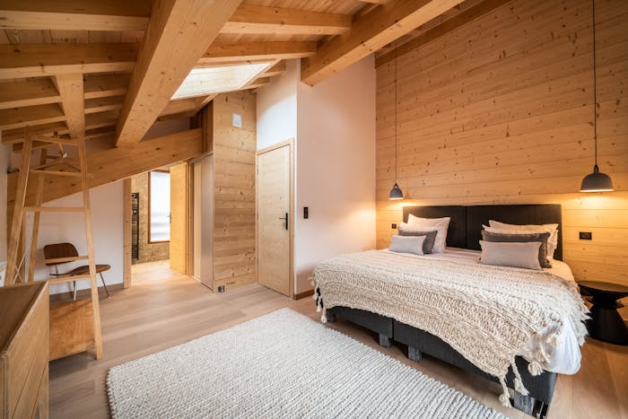 Chambre double confortable chalet de luxe familial Arande Saint Gervais
