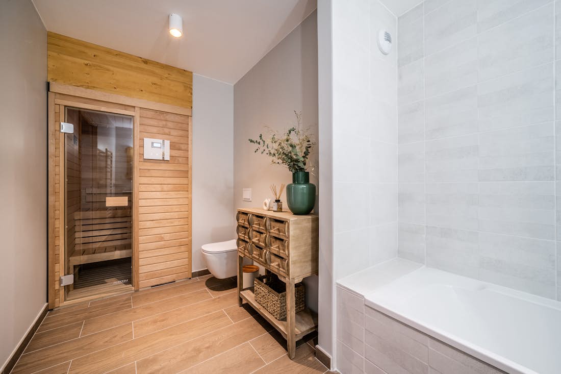 Chamonix location - Appartement Kabano  - Salle de bain moderne avec commodités dans l'appartement de luxe Kabano ski à Chamonix