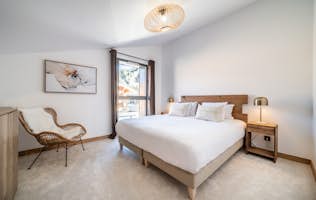 Les Gets location - Appartement Clematis - Chambre double confortable vue paysage appartement de luxe Elouera familial Les Gets