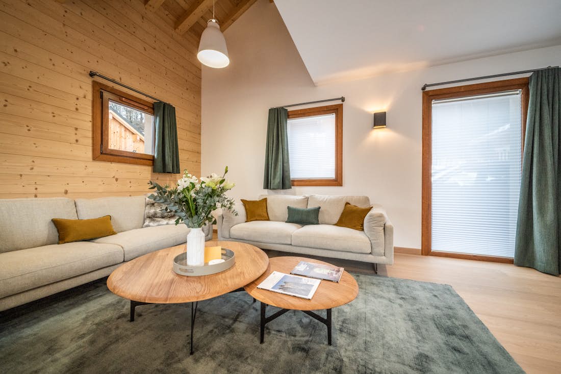 Cosy alpine living room ski chalet Arande Saint Gervais
