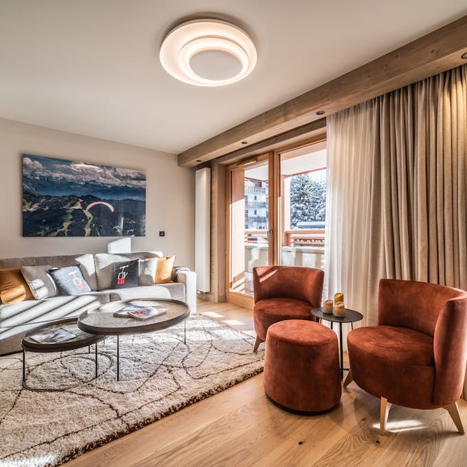 Luxury living room winter chalet