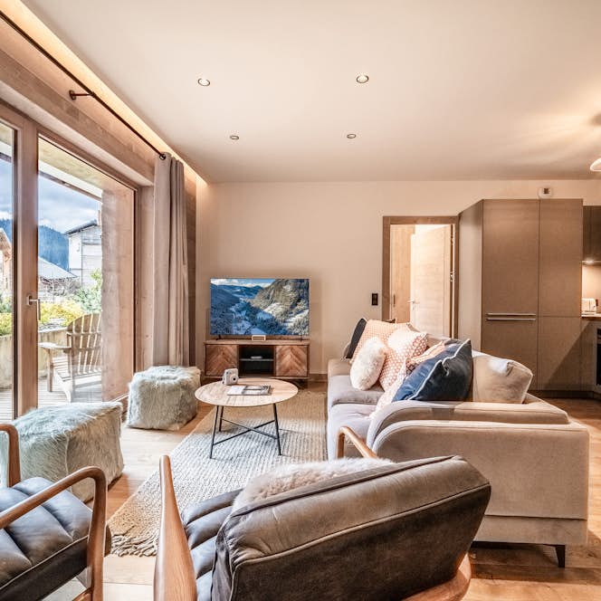 Les Gets location - Appartement Osprey - Salon élégant et confortable dans l'appartement Kanoko familial à Les Gets Les Gets location - Appartement Osprey - Salon élégant confortable appartement Kanoko familial Les Gets