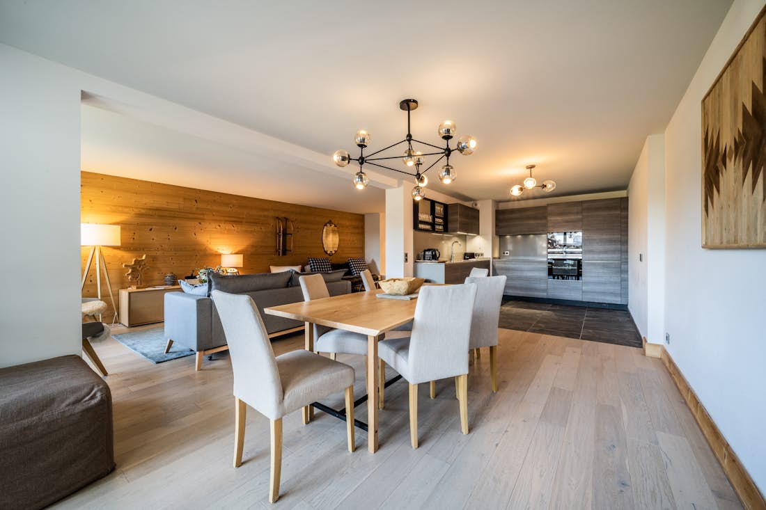 Comtemporary designed kitchen family apartment Cortirion Megeve