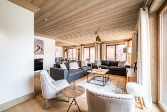 Courchevel location - Appartement Cervino - Spacieux salon élégant appartement de luxe ski Cervino Courchevel Moriond