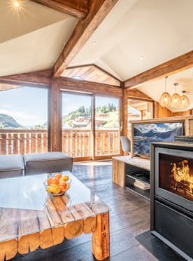 Les Gets accommodation - Chalet Moulin III - Modern living room luxury family chalet Moulin 3 Les Gets