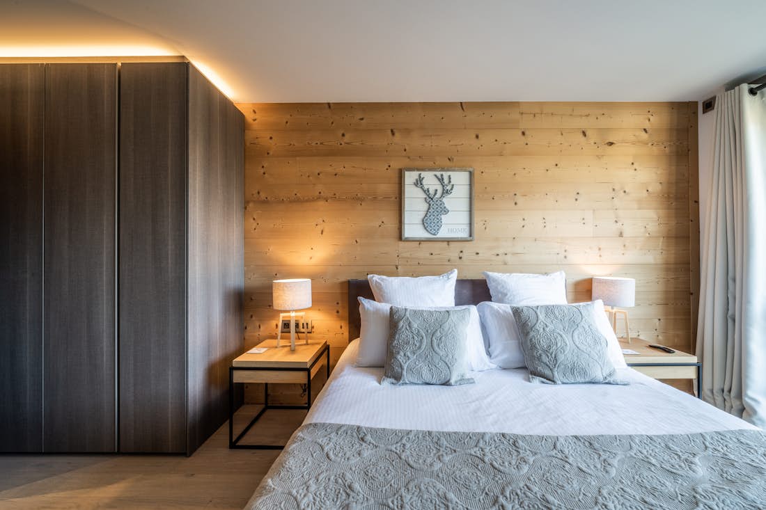 Chambre double confortable appartement vues sur la montagne Cortirion Megève
