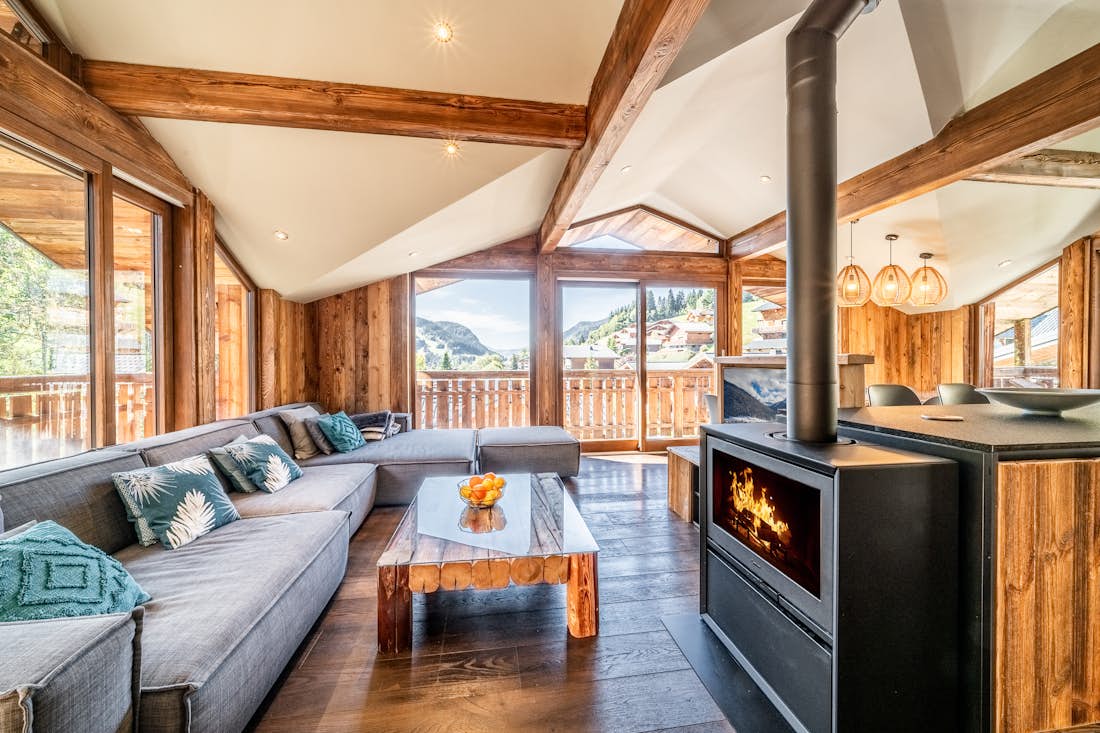 Les Gets alojamiento - Chalet Moulin lll - Modern living room in luxury family chalet Moulin 3 in Les Gets