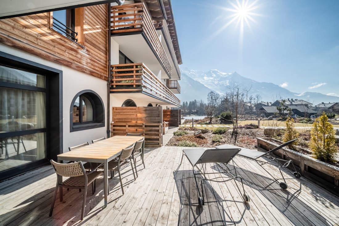 Chamonix accommodation - Apartment Le Gui - Outdoor terrace  with views at apartment Le Gui in Chamonix