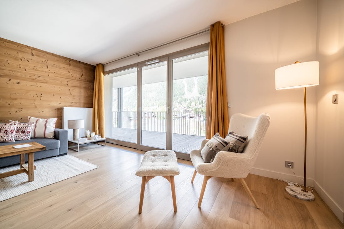 Chamonix location - Appartement Kabano  - Spacieux salon élégant dans un appartement de luxe au ski Kabano à Chamonix
