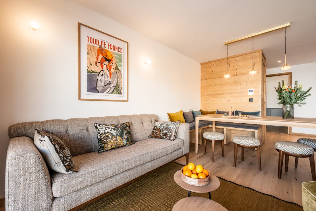 Superbe salon moderne appartement de luxe aux pieds des pistes Sipo Alpe d'Huez