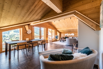 Les Gets location - Appartement Tahoe - Spacieux salon élégant appartement de luxe Tahoe ski Les Gets