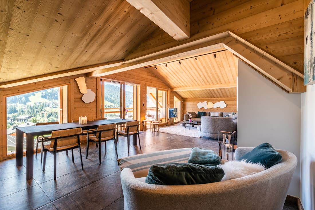 Les Gets location - Appartement Tahoe - Spacieux salon élégant dans l'appartement de luxe Tahoe ski à Les Gets