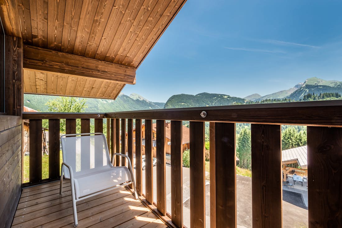 Morzine accommodation - Chalet Cipolin - Cosy double bedroom with landscape views at family chalet Cipolin La Cote d'Arbroz