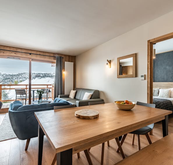 Salon elegant appartement de luxe aux pieds des pistes Juglans Alpe d'Huez