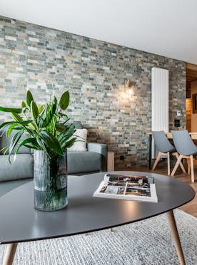 Alpe d’Huez location - Appartement Sorbus - Salon élégant appartement de luxe aux pieds des pistes Sorbus Alpe d'Huez