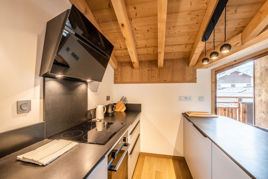 Morzine location - Appartement Lizay - Une cuisine contemporaine dans l'duplex apartment de luxe Lizay ski à Morzine