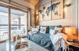 Courchevel accommodation - Apartment Adda - Bright alpine living room ski in ski out apartment Adda Courchevel Village